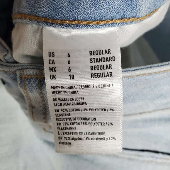 American Eagle patchwork skinny jeans size 6 reg - Picture 9 of 10